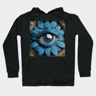 [AI Art] Eye Of Forget-Me-Not, Art Deco Style Hoodie